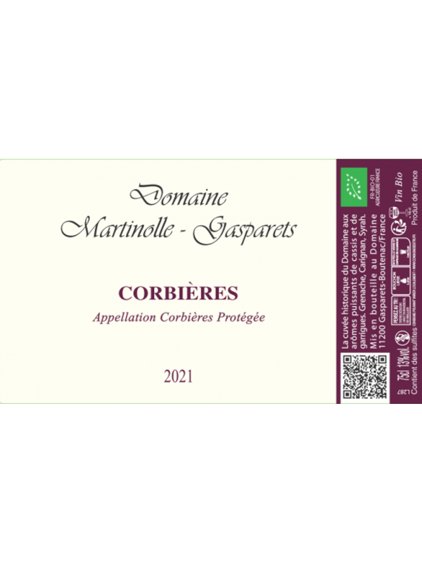 AOP CORBIERES 2021 BIO