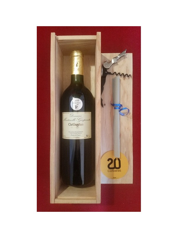 Coffret Bois EXCELLENCE 1 Bouteille AOP Corbières 2018