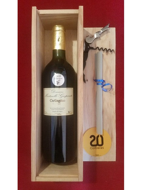 Coffret Bois 1 Bouteille PRESTIGE AOP Boutenac 2019