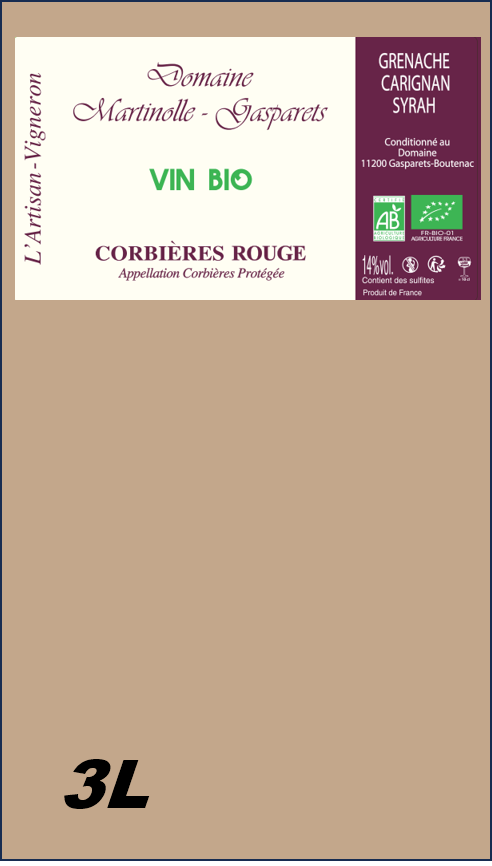 BIB BIO Rouge AOP Corbières